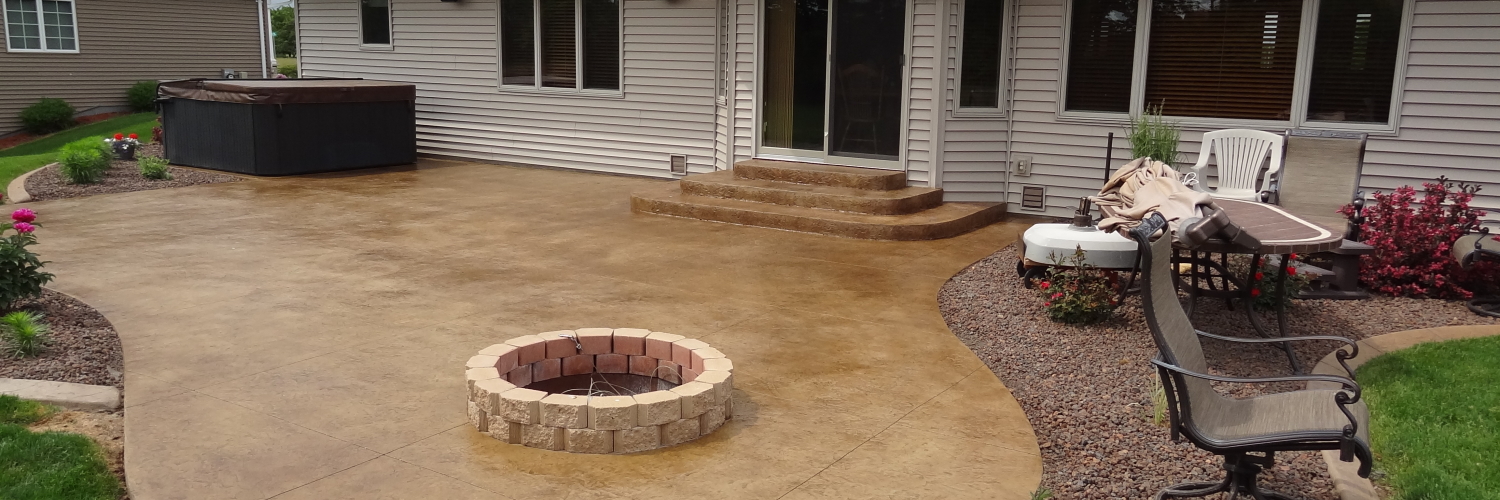 Stamped Patio with Fire Pit Appleton WI